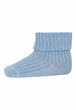 Baumwollripp-Babysocken Dusty Blue 1468
