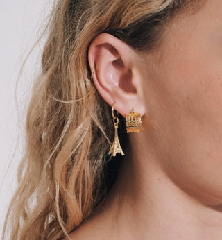 Small French Lace Hoop Earrings