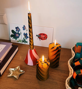 Pink Twirl Candle Holder