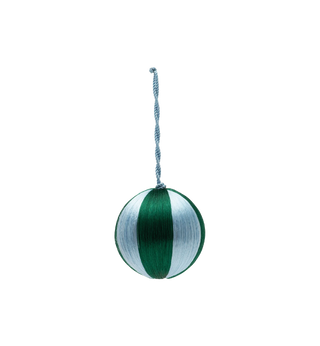 Small Corded Green and Blue Stripe Ornament