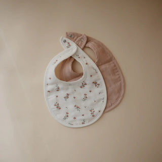 Muslin BIB 2-pack - blush/pink floral