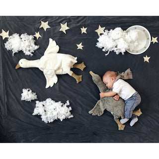 Cuddly animal Goose large - Grey