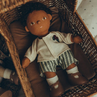 DINKUM DOLLS CARDIGAN & ROMPER SET - HOLIDAY