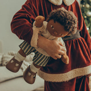 DINKUM DOLLS CARDIGAN & ROMPER SET - HOLIDAY