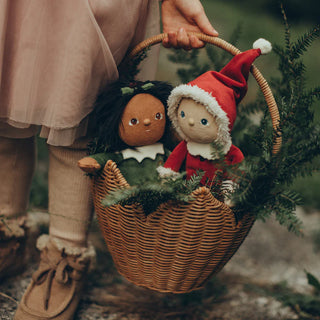 RATTAN POINSETTIA CARRY BASKET - NATURAL