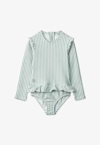 Sille seersucker swimsuit - blue white