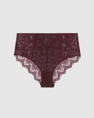 Lace Mesh Highwaist Briefs - Cherry