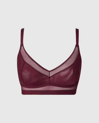 Mesh Support Bra - Cherry