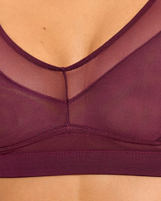 Mesh Support Bra - Cherry