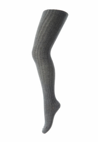 Cotton rib tights-Dark Grey Mel
