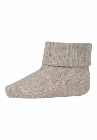 Cotton rib baby socks-Grey Mel
