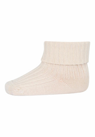 Cotton rib baby socks Ecru