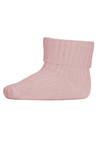 Cotton rib baby socks Silver Pink
