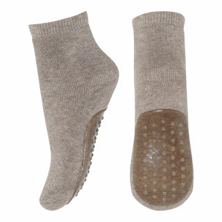 Wool socks anti-slip-L Brown Melange