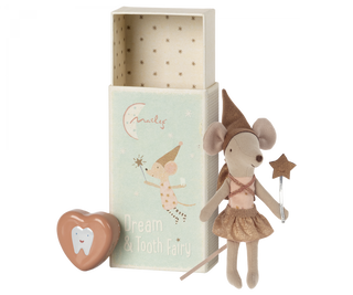 Tooth fairy mouse in matchbox - Rose