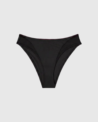Opaque Mesh Midi Briefs Black - Black