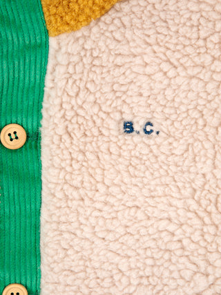 Baby Color Block sheepskin jacket