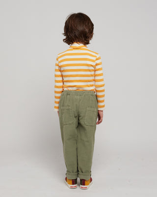 Yellow stripes turtle neck T-shirt