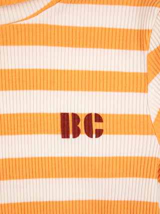Yellow stripes turtle neck T-shirt