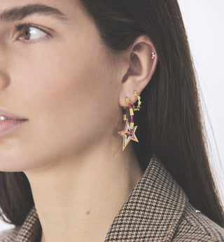 Single Stars Align Hoop Earring
