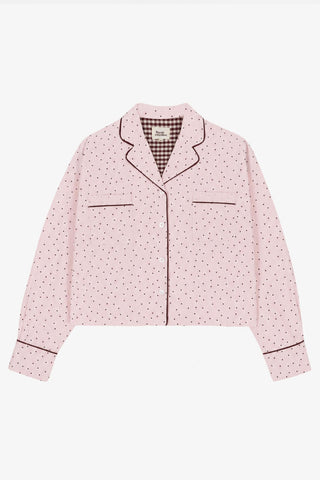 Meisjes-Dames pyjama, roze bolletjes print LB