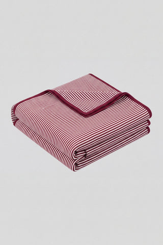 Plaid, roos-bordeaux streep