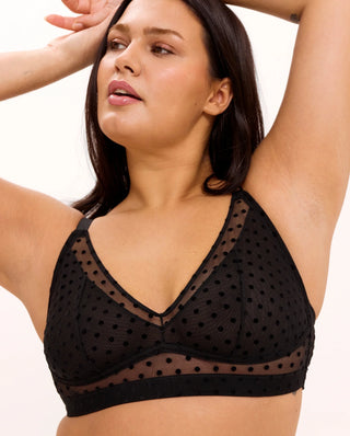 Mesh Support+ Bra Black Dots - Black Dots