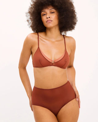 Mesh Double Triangle Bralette+ - Rust