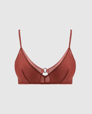 Mesh Double Triangle Bralette+ - Rust