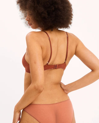 Mesh Double Triangle Bralette - Rust
