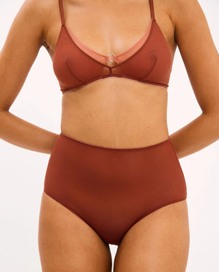 Mesh Highwaist Briefs - Rust