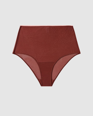Mesh Highwaist Briefs - Rust