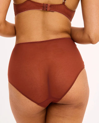 Mesh Highwaist Briefs - Rust