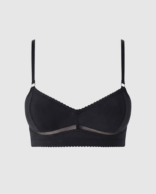 Opaque Mesh Balconette Black - Black