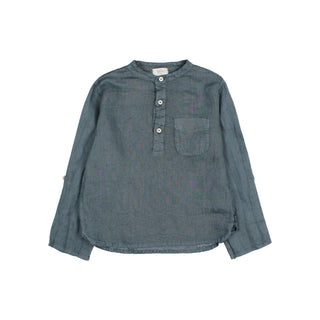 LINEN KURTA SHIRT  BLUE TEAL