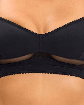 Opaque Mesh Balconette Black - Black
