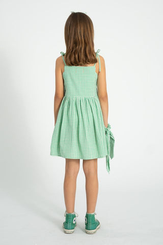 short dress | green & ecru checkered