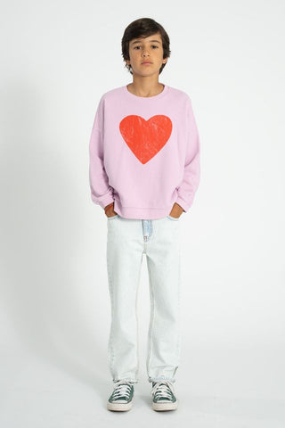 sweatshirt | lilac w/ red heart print