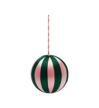 Big Corded Pink and Green Stripe Ornament
