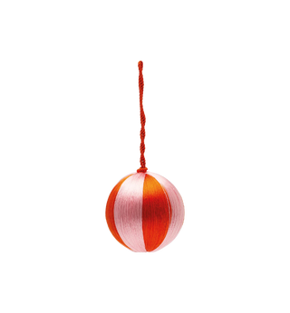 Small Corded Pink and Orange Stripe Ornament