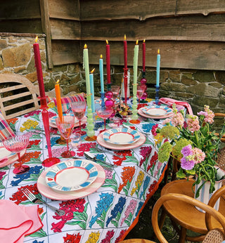 Striped Posy Dinner Plate