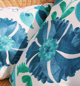 Suzani Blue Pomegranate Cushion