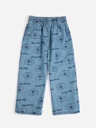 Pickles The Dog all over light denim pants
