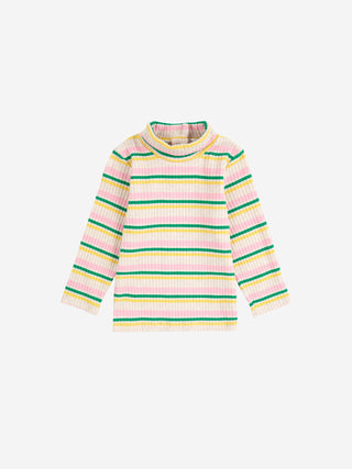Striped turtle neck T-shirt