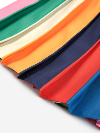 Bobo Color block pleated skirt
