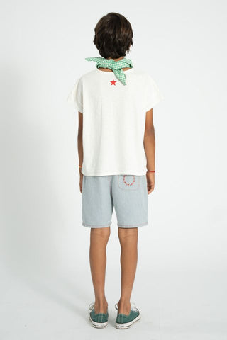 shirt |ecru w/ "peace" print