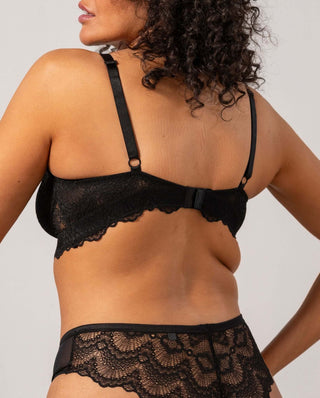 Lace Nursing Bralette - Black /