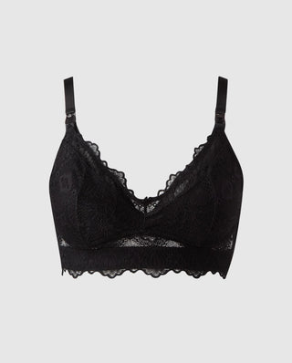 Lace Nursing Bralette - Black /