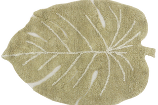 Washable Rug Mini Monstera Olive