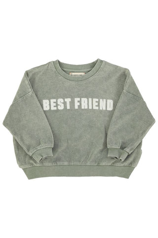 sweatshirt | washed green "best friend"